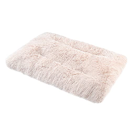 Bestenrose Plüsch HundeBett Quadrat Weiches Haustierbett Mittelgroße Hunde Hundesofa Waschbar Hundekissen Hundematratze Hundeliege Flauschig Warme Katzen Matte für Sofa und Couch (L(108x73cm), Beige) von Bestenrose