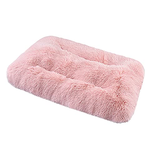 Bestenrose Plüsch HundeBett Quadrat Weiches Haustierbett Mittelgroße Hunde Hundesofa Waschbar Hundekissen Hundematratze Hundeliege Flauschig Warme Katzen Matte für Sofa und Couch (L(108x73cm), Rosa) von Bestenrose