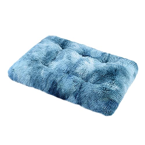 Bestenrose Plüsch HundeBett Quadrat Weiches Haustierbett Mittelgroße Hunde Hundesofa Waschbar Hundekissen Hundematratze Hundeliege Flauschig Warme Katzen Matte für Sofa und Couch (L(108x73cm), Blau) von Bestenrose