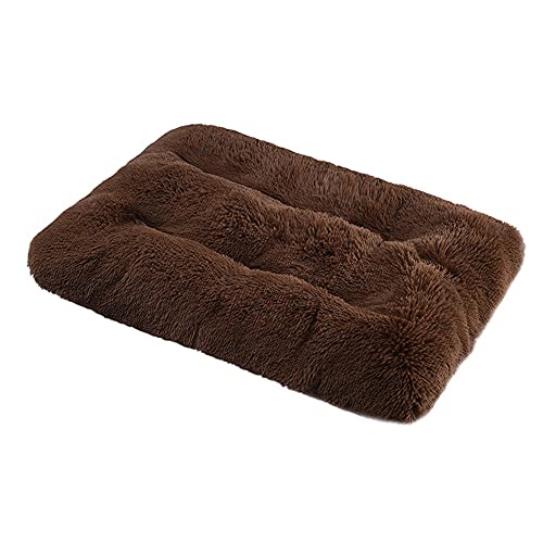 Bestenrose Plüsch HundeBett Quadrat Weiches Haustierbett Mittelgroße Hunde Hundesofa Waschbar Hundekissen Hundematratze Hundeliege Flauschig Warme Katzen Matte für Sofa und Couch (L(108x73cm), Kaffee) von Bestenrose