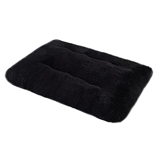 Bestenrose Plüsch HundeBett Quadrat Weiches Haustierbett Mittelgroße Hunde Hundesofa Waschbar Hundekissen Hundematratze Hundeliege Flauschig Warme Katzen Matte für Sofa und Couch (M(94x63cm), Schwarz) von Bestenrose