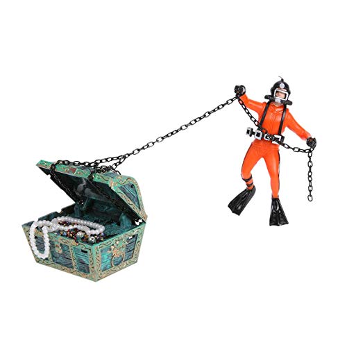 Bestgle Tesoro Unterwasserjäger Ornament Aquarium Dekoration mit Moving Treasure Dekoration Schwimmende für Aquarium Fische Aquarium Dekoration Luft von Bestgle