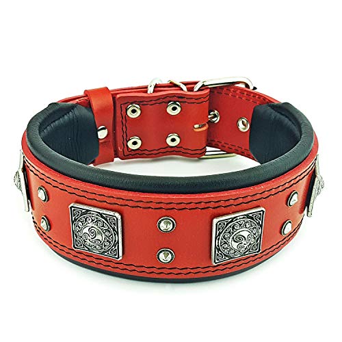 Bestia™ "EROS Hundehalsband für große Hunde. 100% Leder. Weich gepolstert. 6,3 cm breit. TOP Qualität! von Bestia