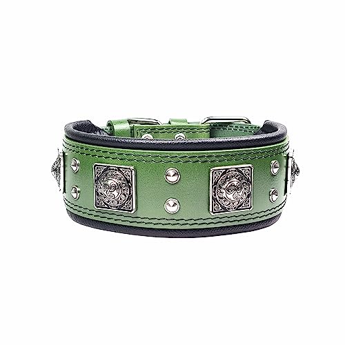 Bestia™ EROS Hundehalsband für große Hunde. 100% Leder. Weich gepolstert. 6,3 cm breit. TOP Qualität! von Bestia