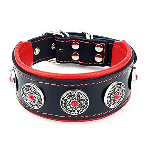 Bestia Bijou Hundehalsband mit Zierconchos. 100% Leder. Weich gepolstert. Handgefertigt in Europa! von Bestia