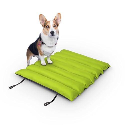 Bestlivings Hundematte 85x70cm (Limette) - Outdoor - wasserabweisend & atmungsaktiv - Hundebett gepolstert - waschbares Hundekissen für draußen von Bestlivings