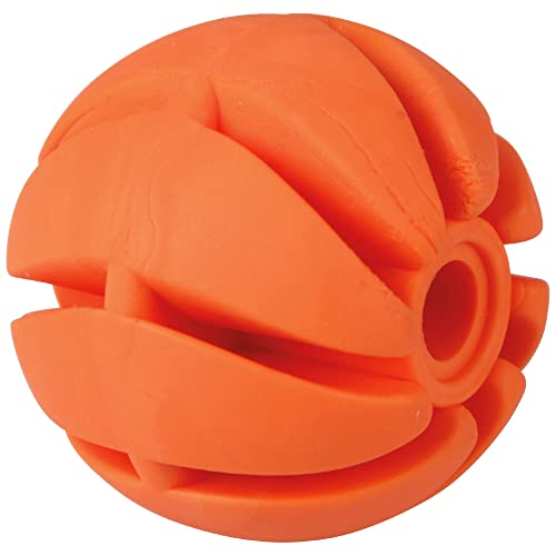 Bestlivings Hundespielball (Orange) Ø7cm, 1er Pack Spielball (100% TPE) Snackball, Zahnpflege, Hundespielzeug Wurfspielzeug, Spiralball für Hunde von Bestlivings