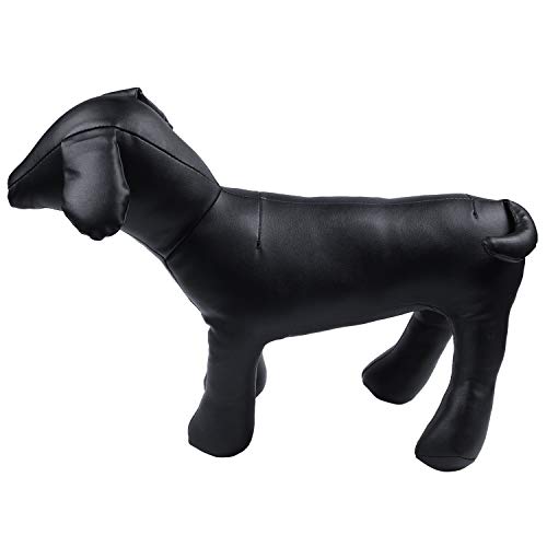 Bestlymood Leder Hund Schaufensterpuppen Stehend Stellung Hund Modelle Spielzeug Haustier Tier Geschaeft Schaufensterpuppe Schwarz M von Bestlymood