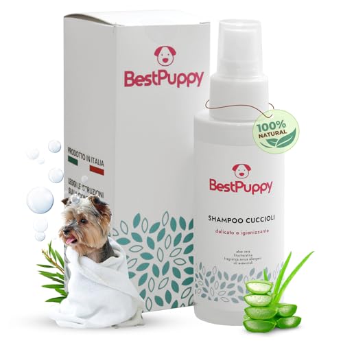 BestPuppy - Natürliches Hundeshampoo für Welpen, 100 ml, ohne Allergene, mit Aloe Vera, Phytocheratin und natürlichen ätherischen Ölen – Made in Italy, Formel mit spezifischem pH-Wert. von Bestpuppy