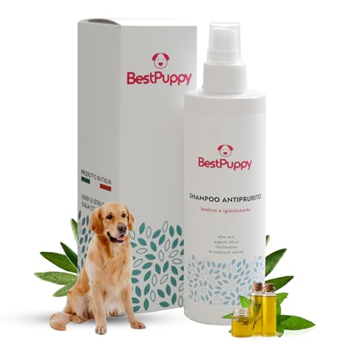 Bestpuppy - Hundeshampoo gegen Juckreiz, 250 ml, mit Aloe Vera, Phytocheratin und natürlichen ätherischen Ölen - Allergenfrei - Hundeshampoo gegen Juckreiz von Bestpuppy