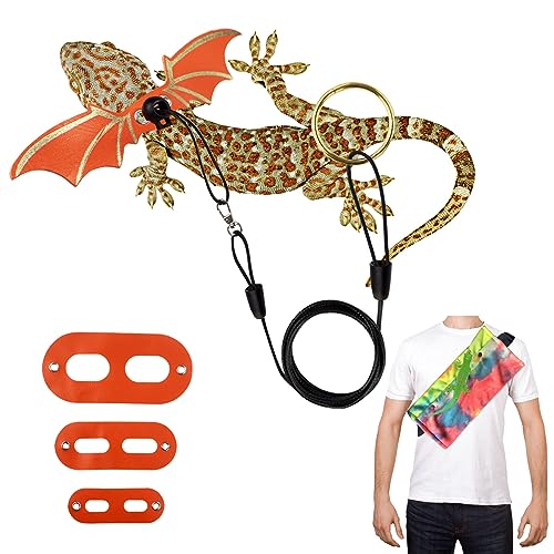 Red Bearded Dragon Carrier Rucksack, kleine Bartagrache Leine und Tragetasche, Orange Bartagrache Sling Carrier für kleine Haustiere (Orange) von Betinyar