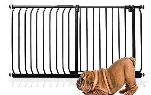 Bettacare Elite Hundegitter, 125cm - 134cm, Matt Schwarz, Druckbefestigung Hundegitter für Hunde und Welpen,Barrière Einfache Installation von Bettacare