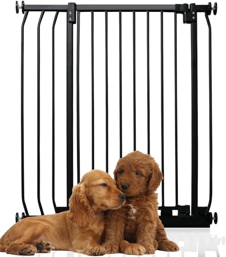 Bettacare Extra Tall Elite Hundegitter, 80cm - 89cm, Matt Schwarz, Extra Hoch 96.8cm in der Höhe, Druckbefestigung Hundegitter für Hunde und Welpen,Barrière Einfache Installation von Bettacare