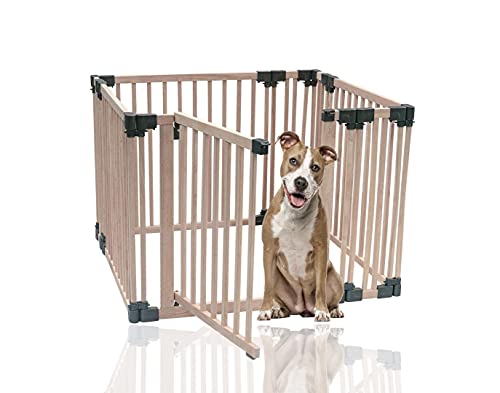 Bettacare Holz Tiergehege, 100cm x 100cm, Naturholz, Hundegehege für Haustiere, Hunde und Welpen, Hunde Spielgehege, Innen Hundebereich, einfache Installation. von Bettacare