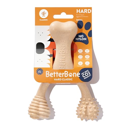 BetterBone Hart – nachhaltiges, natürliches hypoallergenes Hundespielzeug für Aggressive Kauer – langlebig, strapazierfähig, super stark, Harte Zahnkauknochen für kleine, mittelgroße und große Rassen von BetterBone