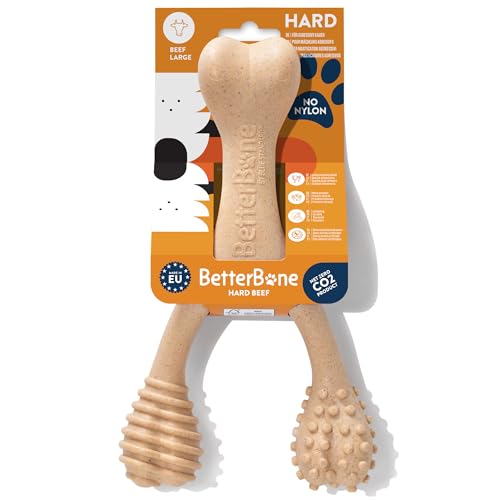 BetterBone - Hundespielzeug zum Kauen - Large Hard Beef - Kauknochen Hund Nylon- & GMO-frei auf Zellulosebasis - Kauspielzeug extra hart mit Rindfleischgeschmack - Kauholz Splitterfrei & langlebig von BetterBone