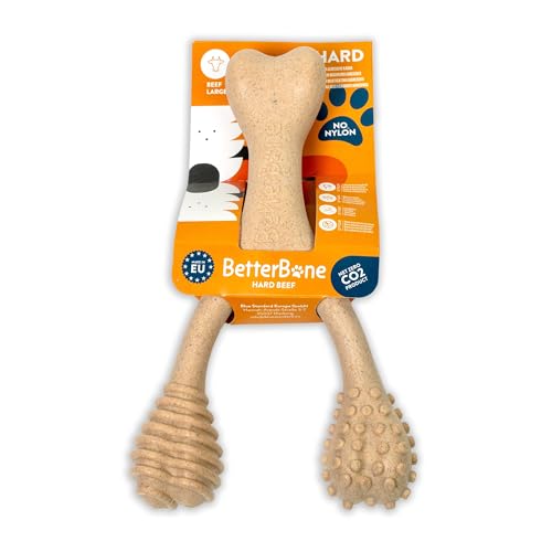 BetterBone - Hundespielzeug zum Kauen - Large Hard Beef - Kauknochen Hund Nylon- & GMO-frei auf Zellulosebasis - Kauspielzeug extra hart mit Rindfleischgeschmack - Kauholz Splitterfrei & langlebig von BetterBone