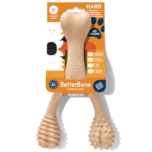 BetterBone - Hundespielzeug zum Kauen - Large Hard Classic - Veggie Kauknochen Hund Nylon- & GMO-frei auf Zellulosebasis - Kauspielzeug extra hart - neutraler Geschmack - Splitterfrei & hypoallergen von BetterBone