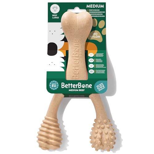 BetterBone - Hundespielzeug zum Kauen - Large Medium Beef - Kauknochen Hund Nylon- & GMO-frei auf Zellulosebasis - Kauspielzeug mittelhart mit Rindfleischgeschmack - Kauholz Splitterfrei & nachhaltig von BetterBone