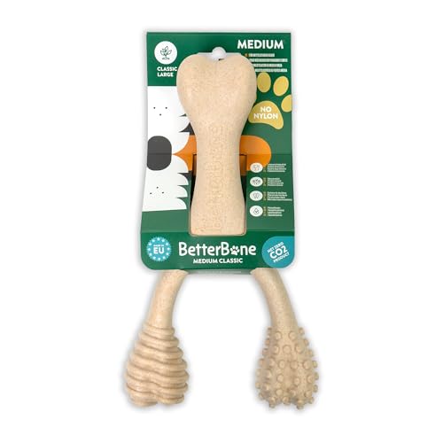 BetterBone - Hundespielzeug zum Kauen - Large Medium Classic - Veggie Kauknochen Hund Nylon- & GMO-frei auf Zellulosebasis - Kauspielzeug mittelhart neutraler Geschmack - Splitterfrei & hypoallergen von BetterBone