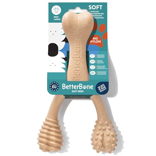 BetterBone - Hundespielzeug zum Kauen - Large Soft Beef - Kauknochen Hund Nylon- & GMO-frei auf Zellulosebasis, Kauspielzeug weich mit leckerem Rindfleischgeschmack - Kauholz Splitterfrei & nachhaltig von BetterBone