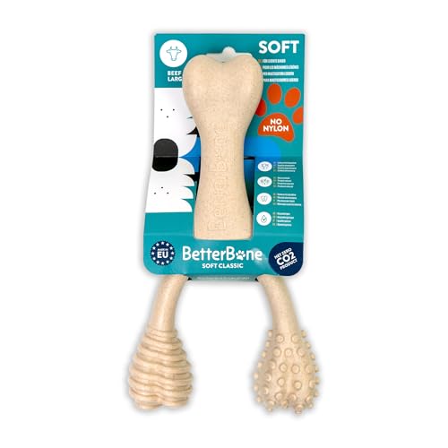 BetterBone - Hundespielzeug zum Kauen - Large Soft Beef - Kauknochen Hund Nylon- & GMO-frei auf Zellulosebasis, Kauspielzeug weich mit leckerem Rindfleischgeschmack - Kauholz Splitterfrei & nachhaltig von BetterBone