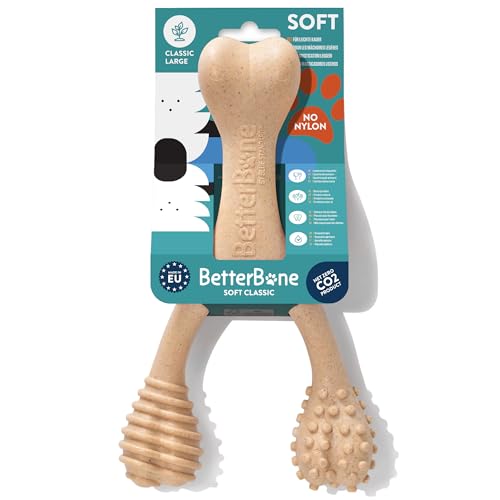 BetterBone - Hundespielzeug zum Kauen - Large Soft Classic - Veggie Kauknochen Hund Nylon & GMO-frei auf Zellulosebasis, Kauspielzeug weich neutraler Geschmack, Splitterfrei, hypoallergen & nachhaltig von BetterBone