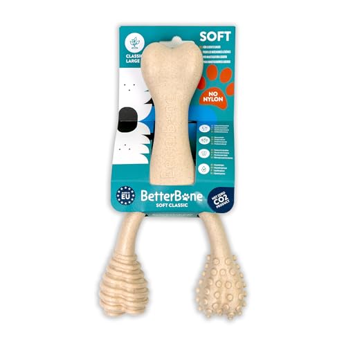 BetterBone - Hundespielzeug zum Kauen - Large Soft Classic - Veggie Kauknochen Hund Nylon & GMO-frei auf Zellulosebasis, Kauspielzeug weich neutraler Geschmack, Splitterfrei, hypoallergen & nachhaltig von BetterBone