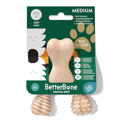 BetterBone - Hundespielzeug zum Kauen - Mini Medium Beef - Kauknochen Hund Nylon- & GMO-frei auf Zellulosebasis - Kauspielzeug mittelhart mit Rindfleischgeschmack - Kauholz Splitterfrei & nachhaltig von BetterBone