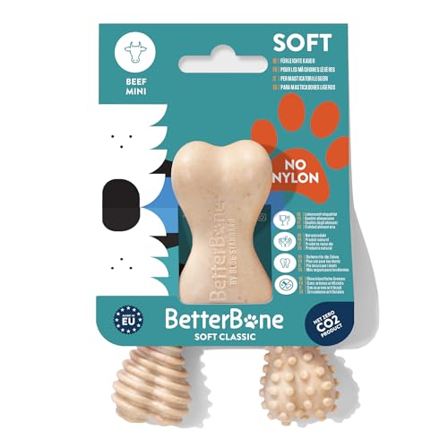 BetterBone - Hundespielzeug zum Kauen - Mini Soft Beef - Kauknochen Hund Nylon- & GMO-frei auf Zellulosebasis - Kauspielzeug weich mit leckerem Rindfleischgeschmack - Kauholz Splitterfrei & nachhaltig von BetterBone