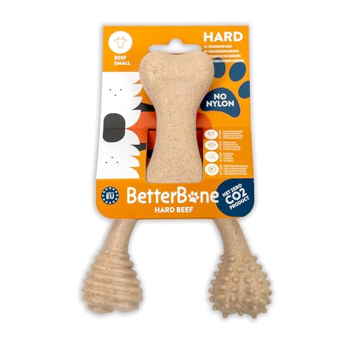 BetterBone - Hundespielzeug zum Kauen - Small Hard Beef - Kauknochen Hund Nylon- & GMO-frei auf Zellulosebasis - Kauspielzeug extra hart mit Rindfleischgeschmack - Kauholz Splitterfrei & langlebig von BetterBone