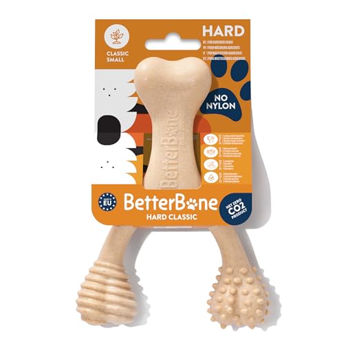 BetterBone - Hundespielzeug zum Kauen - Small Hard Classic - Veggie Kauknochen Hund Nylon- & GMO-frei auf Zellulosebasis - Kauspielzeug extra hart - neutraler Geschmack - Splitterfrei & hypoallergen von BetterBone