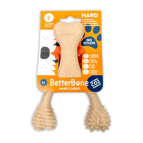 BetterBone - Hundespielzeug zum Kauen - Small Hard Classic - Veggie Kauknochen Hund Nylon- & GMO-frei auf Zellulosebasis - Kauspielzeug extra hart - neutraler Geschmack - Splitterfrei & hypoallergen von BetterBone