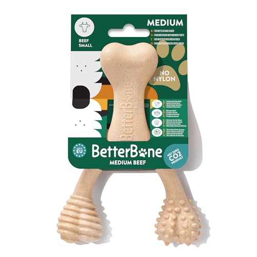 BetterBone - Hundespielzeug zum Kauen - Small Medium Beef - Kauknochen Hund Nylon- & GMO-frei auf Zellulosebasis - Kauspielzeug mittelhart mit Rindfleischgeschmack - Kauholz Splitterfrei & nachhaltig von BetterBone