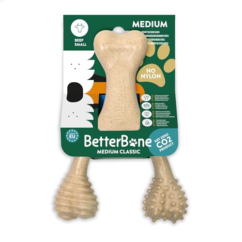 BetterBone - Hundespielzeug zum Kauen - Small Medium Beef - Kauknochen Hund Nylon- & GMO-frei auf Zellulosebasis - Kauspielzeug mittelhart mit Rindfleischgeschmack - Kauholz Splitterfrei & nachhaltig von BetterBone