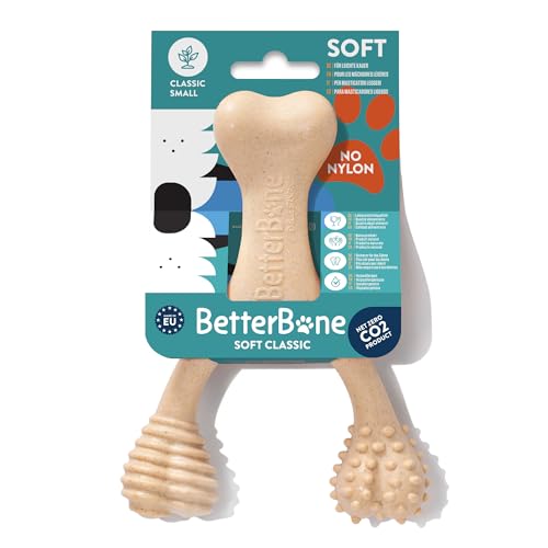 BetterBone - Hundespielzeug zum Kauen - Small Soft Classic - Veggie Kauknochen Hund Nylon & GMO-frei auf Zellulosebasis, Kauspielzeug weich neutraler Geschmack, Splitterfrei, hypoallergen & nachhaltig von BetterBone