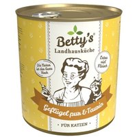 Betty's Landhausküche Geflügel pur & Taurin 6 x 800g für Katze von Betty's Landhausküche