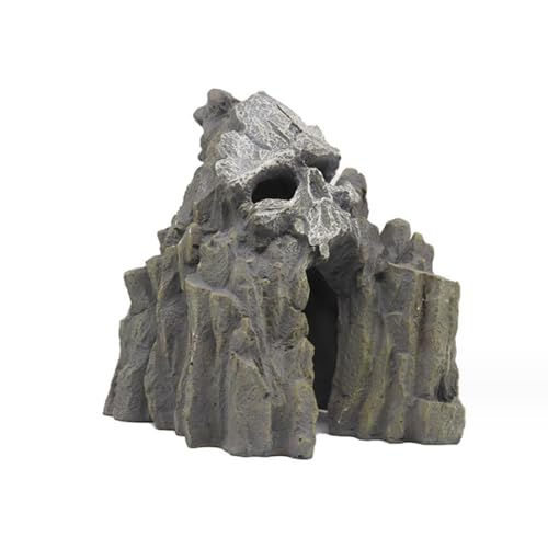 Beue Mini-Skelett-Berg-Ornament, Harz-Dekorationen für Aquarien, Aquarien und Reptilienkästen, Bruthöhlen und Verstecke für Wassertiere von Beue