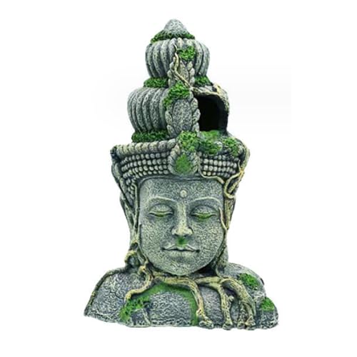 Vintage Buddha Skulptur für Aquarium Reptilien Tank Harz dekorative Ornament für amphibische Reptilien Haustiere und Fische Verstecke Lebensräume und Zucht Nester von Beue