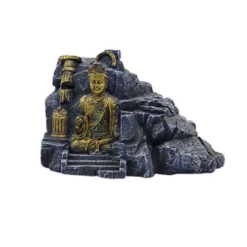 Vintage Buddha Skulptur für Aquarium Reptilien Tank Harz dekorative Ornament für amphibische Reptilien Haustiere und Fische Verstecke Lebensräume und Zucht Nester von Beue