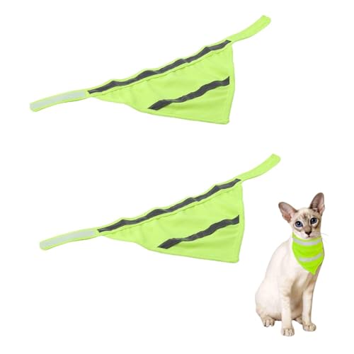 2 Stück Hundehalstücher reflektierend, Hundehalstücher, Hundehalstücher, reflektierend, Hundehalstücher, Hunde-Camping-Halstuch, Haustier-Schal für Hunde, Katzen, Haustier-Schal, (L) von Beufee