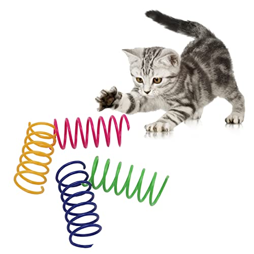 40PCS Katzenfederspielzeug, Bunte Katzenspiralfedern Für Innenkatzen, Interaktives Spielzeug, Buntes Spielzeug von Beufee