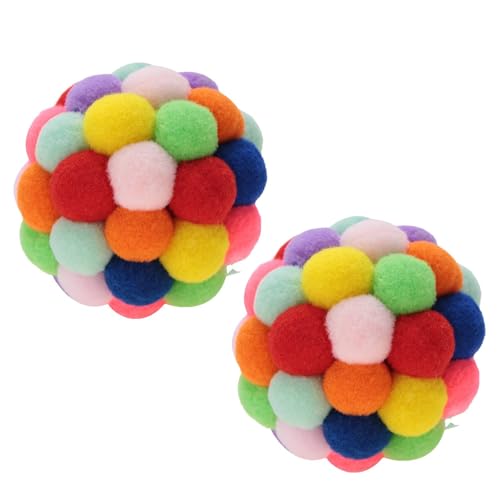 Beufee 2PCS Katzenbälle Spielzeug, Kätzchenspielzeug Katzenplüschspielzeug Kätzchen Zahnungsspielzeug Haustierplüschspielzeug Interaktives Ballkatzenspielzeug Kätzchenspielzeug für (L) von Beufee