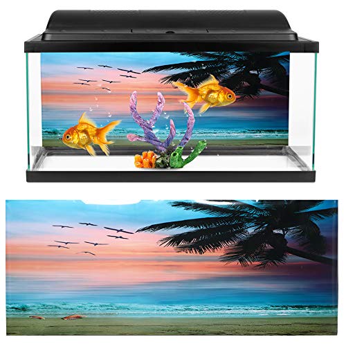 Beufee Aquarium-Hintergrund, Fischschüssel-Hintergrund, PVC-Kleber, Poster-Aufkleber, Unterwasser-Küsten-Sonnenuntergang-Stil, Hintergrund-Bild-Dekoration von Beufee