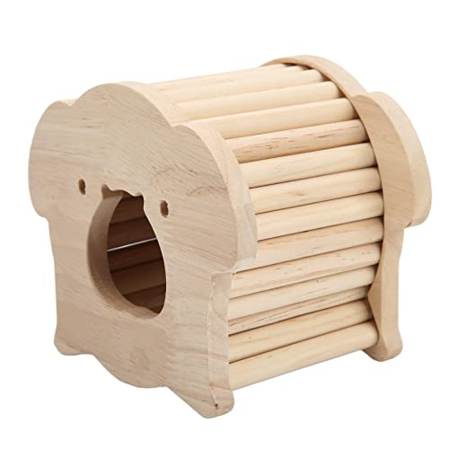 Beufee Hamster-Holzhaus, Holz-Hamsterhütte, Holzleiter, Hamster-Schlafhaus, Schweinekopf-Form, Holz-Hamsterhütte mit lustiger Kletterleiter für kleine Haustiere von Beufee