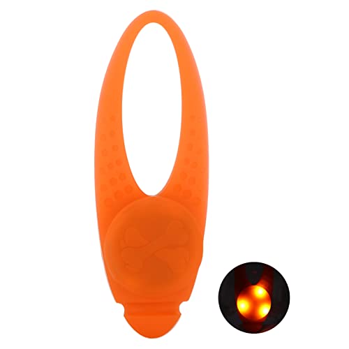 Hundehalsband-Licht, Silikon-LED-Hundehalsband, Haustierhalsband, Hundehalsanhänger mit Edelstahl-Clips für kleine, mittelgroße und große Hunde (Orange) von Beufee