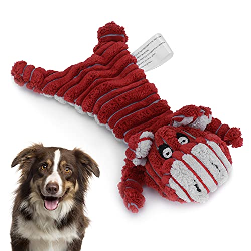 Beufee Quietschendes Hundespielzeug, Cord-Plüsch-Haustierspielzeug, Niedliches Tier-Hundespielzeug, Welpen-Kauspielzeug Zum Zahnen, Kleines Hundespielzeug, um Sie zu Beschäftigen(Rot) von Beufee