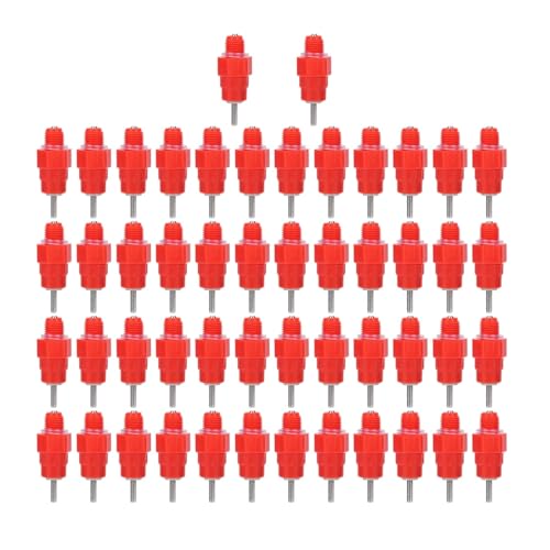 Hühnertränke-Nippel, 50 Stück, 360°-Hühner-Wasser-Futterspender, Mehrzweck-Geflügel-Nippel-Tränke, steuerbare Trinker-Futterspender, Schrauben für Bauernhofgeflügel von Beufee