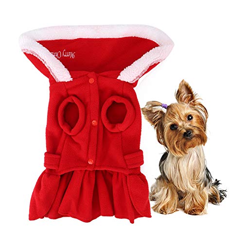 Hunde-Weihnachtskleid, süße rote Weihnachts-Hundekostüme, Weihnachtskleidung, Hunde-Weihnachtsoutfit für kleine Hunde, Welpen-Dekorationen (S) von Beufee