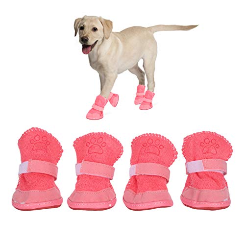 Hundeschuhe Für Den Winter, Warme Hundestiefel, Hundeschneestiefel Mit, Rutschfeste Welpenstiefel, Stiefeletten Für Hundepfotenschutz, Rosa(1) von Beufee